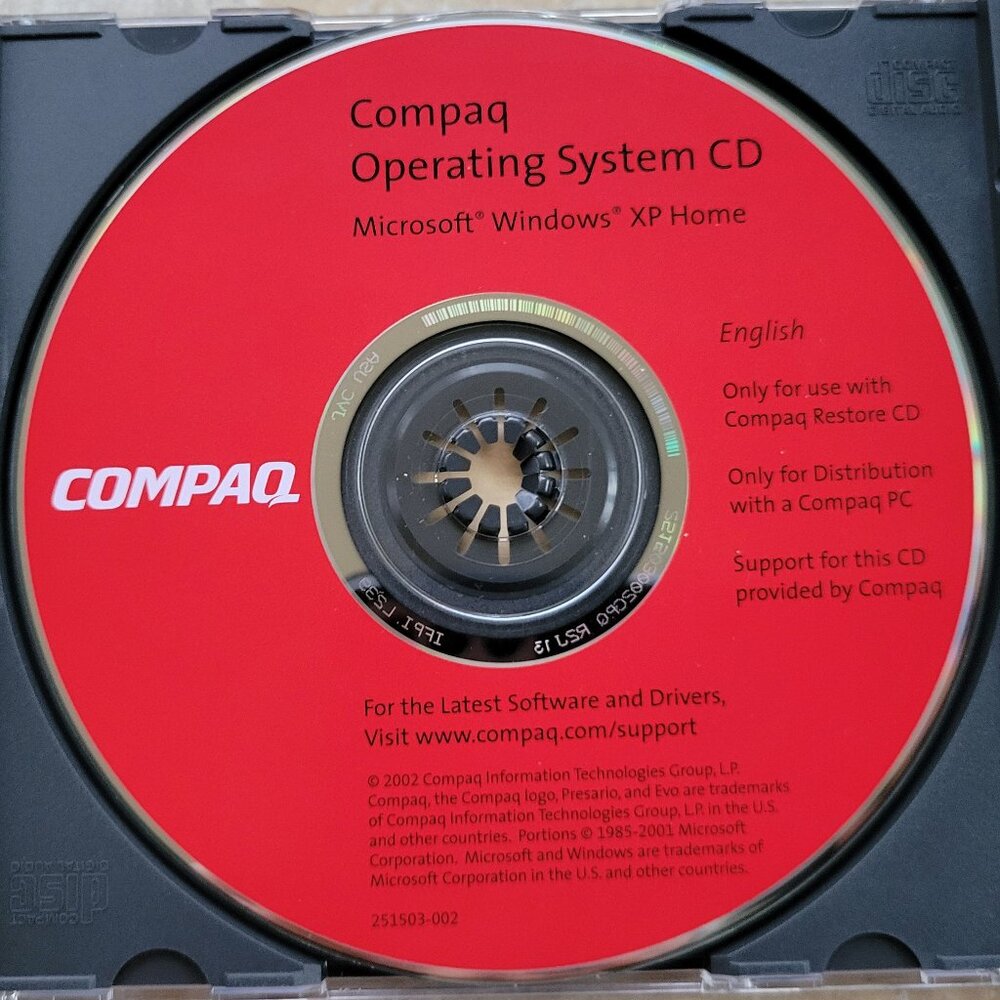 Vintage - Compaq Operating System CD for Microsoft Windows XP Home, 2002